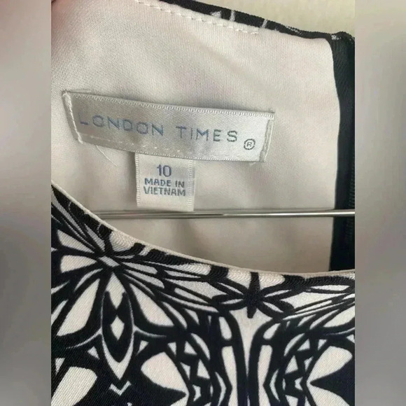 London Times Sheath Dress Women’s Size 10 Multicolor Sleeveless Shift Aztec - Picture 4 of 6